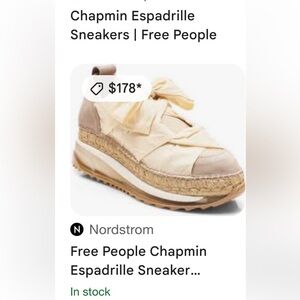Free People Cream and Tan Espadrille Sneakers